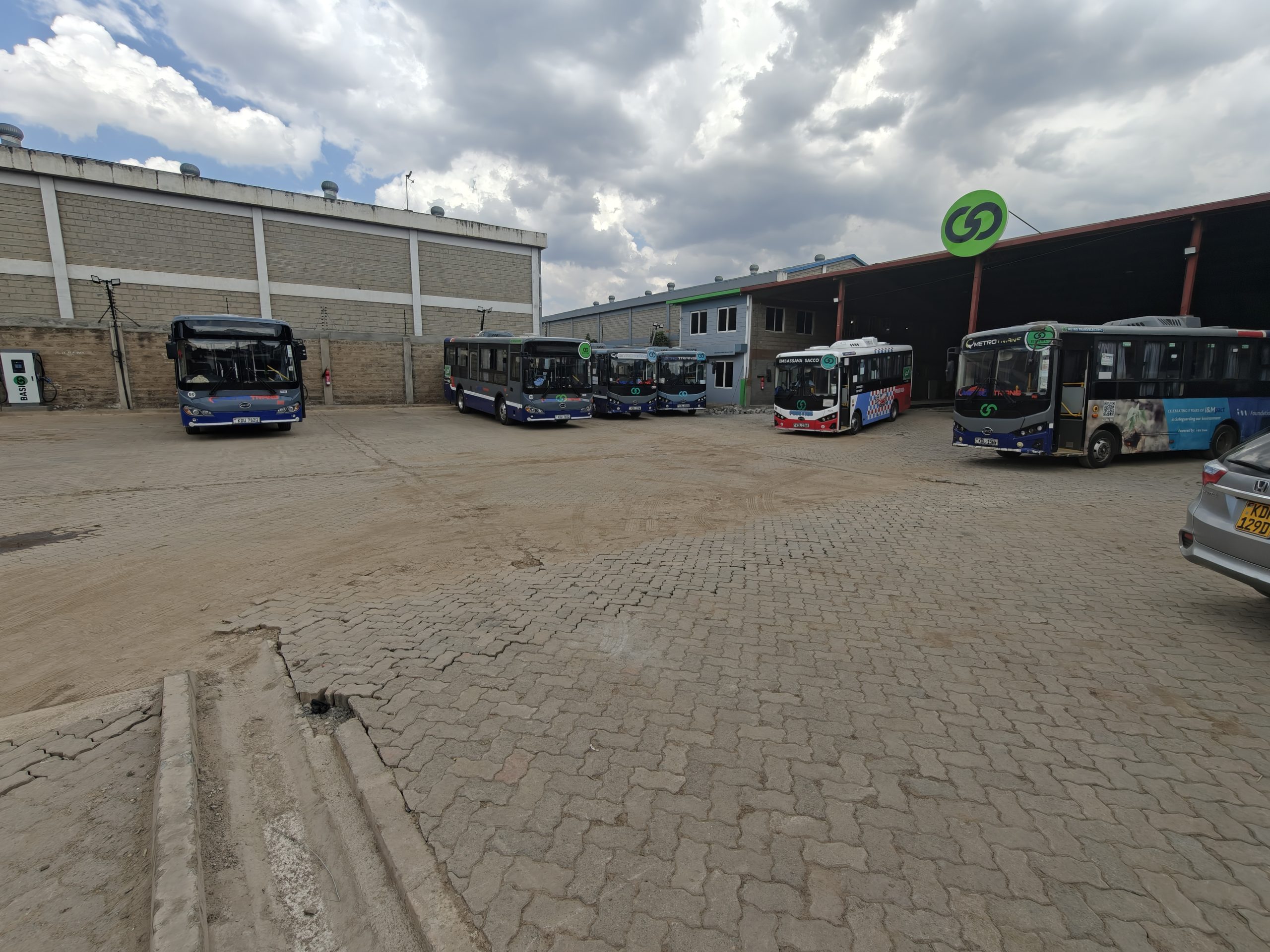 BasiGo Tajmall e-bus depot charging, Pipeline, Nairobi